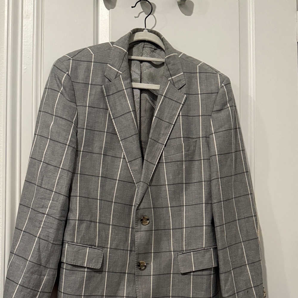 Boss Charcoal Checkered Men's Blazer